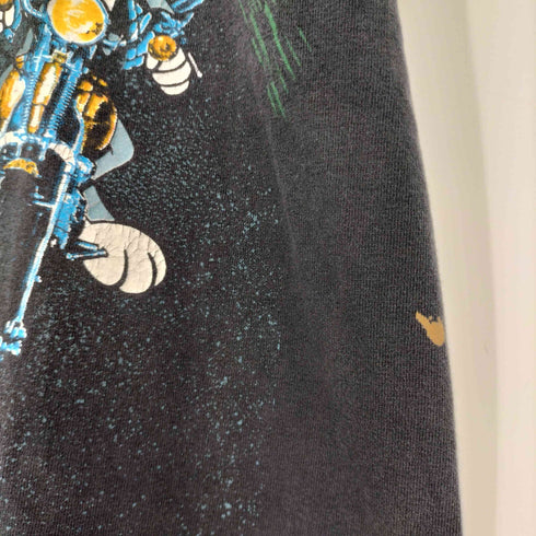 90S TULTEX ボディ コピーライト 1993 キャラクター バイカー プリント Tシャツ シングルステッチ メンズ import:L