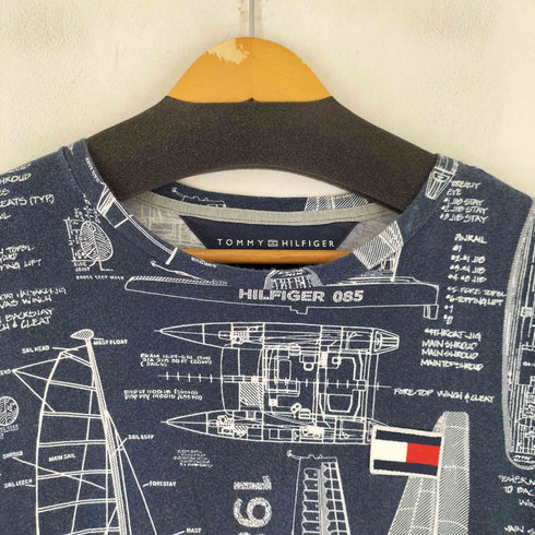 トミーヒルフィガー TOMMY HILFIGER ロゴワッペン セイルボード柄 S/S Tシャツ メンズ import:M
