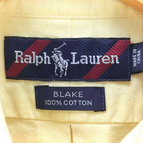 ラルフローレン RALPH LAUREN 90S BLAKE ポニー 刺繍 コットン ボタンダウン S/S シャツ メンズ import:M