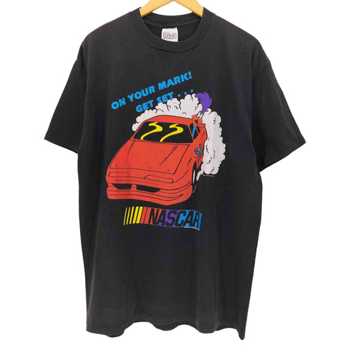 NICE MAN 90s USA製 コピーライト 1994 NASCAR キャラクター プリント S/S Tシャツ メンズ import:XL