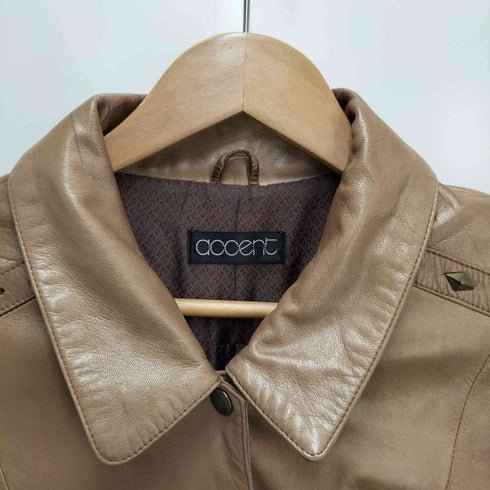 ACCENT スタッズ レザー ジャケット レディース