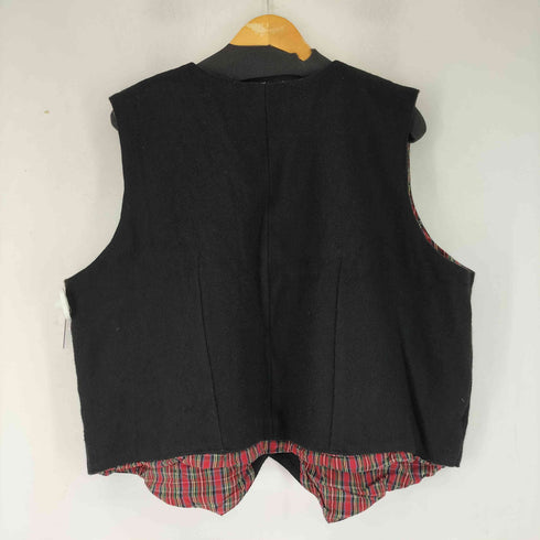 LAURA DANIELS 裏地チェック 刺繍デザイン ウールベスト レディース JPN:XXL