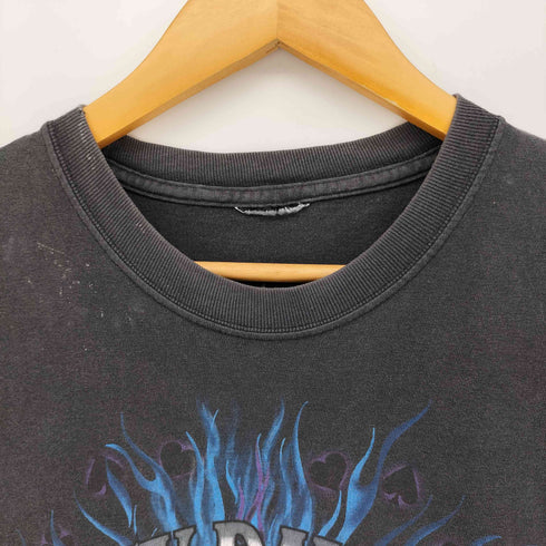 ハーレーダビッドソン HARLEY-DAVIDSON 両面プリント ピエロ ブルー フレイム ノースリーブ Tシャツ タンクトップ メンズ