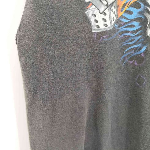 ハーレーダビッドソン HARLEY-DAVIDSON 両面プリント ピエロ ブルー フレイム ノースリーブ Tシャツ タンクトップ メンズ