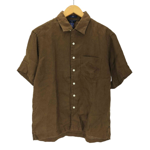ギャップ Gap 00S リネン 開襟 オープンカラー S/S シャツ ボックス シルエット メンズ import:S