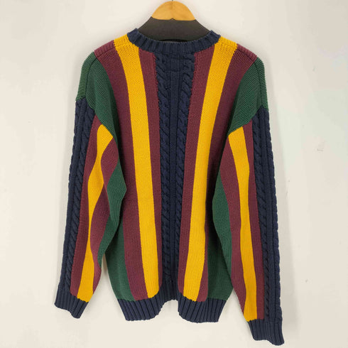 トミーヒルフィガー TOMMY HILFIGER 90-00s ケーブル切替 マルチカラーニット メンズ M