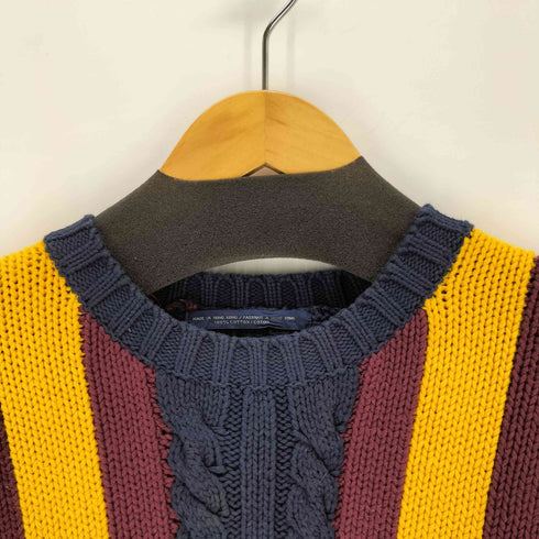 トミーヒルフィガー TOMMY HILFIGER 90-00s ケーブル切替 マルチカラーニット メンズ M