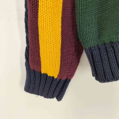トミーヒルフィガー TOMMY HILFIGER 90-00s ケーブル切替 マルチカラーニット メンズ M