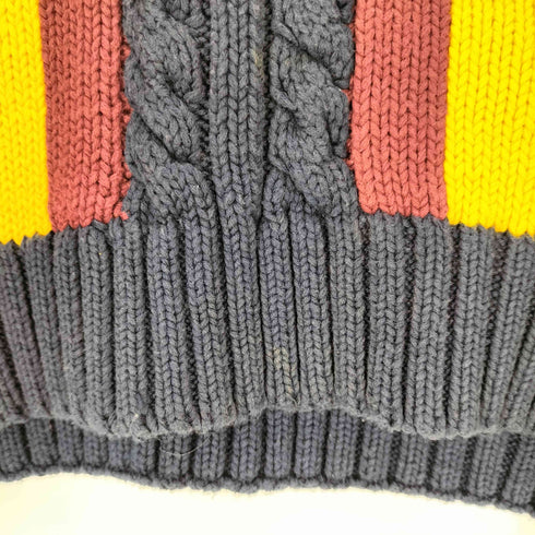 トミーヒルフィガー TOMMY HILFIGER 90-00s ケーブル切替 マルチカラーニット メンズ M