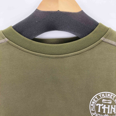 THINET フロッキープリントスウェットプルオーバー メンズ M
