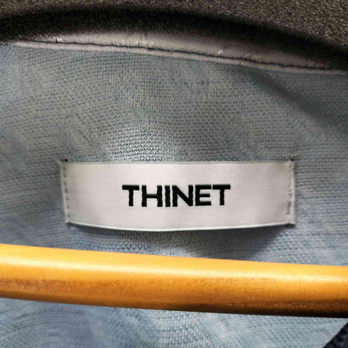 THINET 襟付き フロッキープリントジャガードゲームシャツ メンズ L