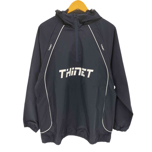 THINET ロゴプリント ハーフジップアノラックジャケット メンズ L