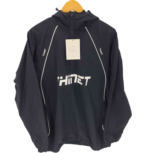THINET ロゴプリント ハーフジップアノラックジャケット メンズ L