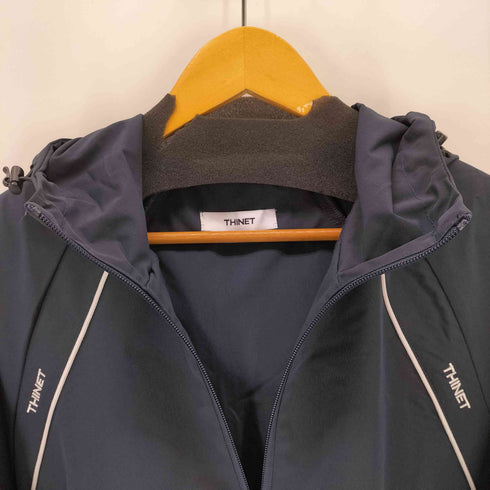 THINET ロゴプリント ハーフジップアノラックジャケット メンズ L