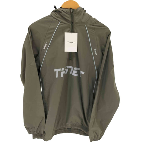 THINET ロゴプリント ハーフジップアノラックジャケット メンズ M
