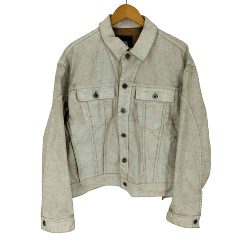 ザラ ZARA ホワイトウォッシュ加工 デニムジャケット メンズ import:L