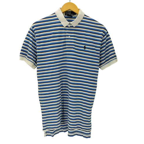 ポロバイラルフローレン Polo by RALPH LAUREN 90S ポニー 刺繍 コットン ボーダー ポロ シャツ メンズ import:M