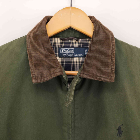 ポロバイラルフローレン Polo by RALPH LAUREN ポニー刺繍 裏地 タータンチェック シャツ チンスト 襟コーデュロイ コットン スイングトップ メンズ import:M