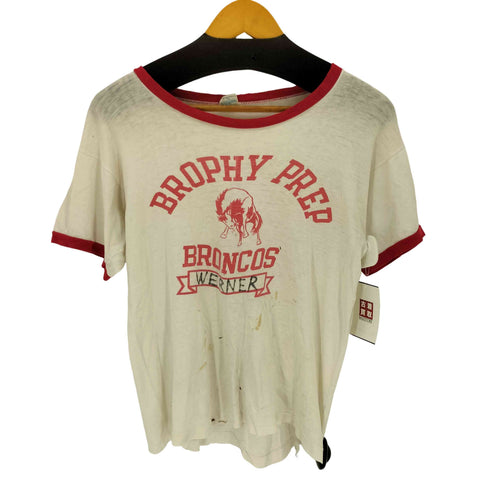 チャンピオン Champion 70S~80S Brophy College ロゴ リンガー t-shirt レディース import:M