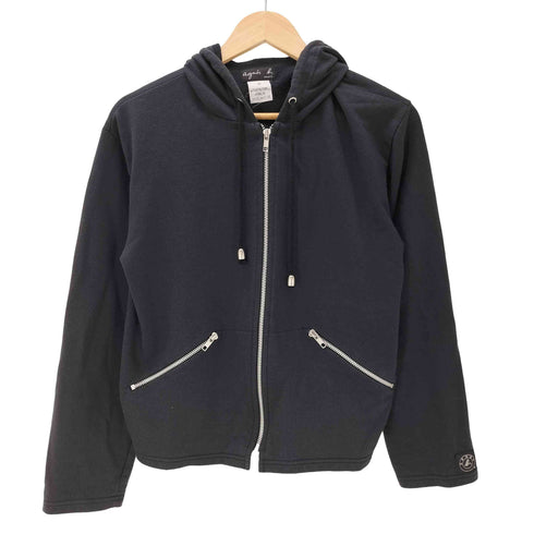 アニエスベー agnes b. PARIS SPORT 00S サンライズ期 クロップド ショート ジップ フーディー パーカー 八の字ジップ 短丈 レディース 3