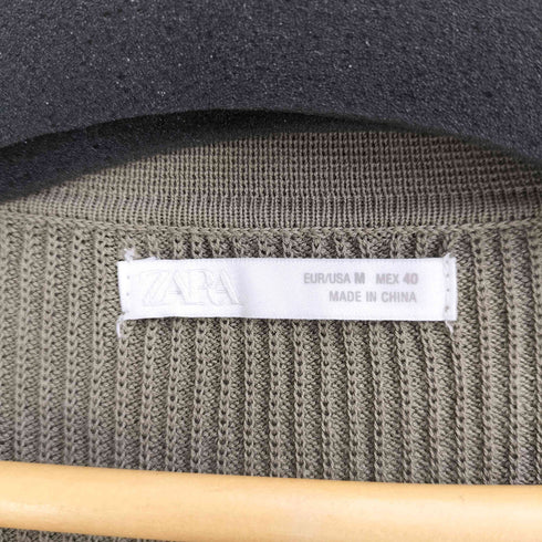 ザラ ZARA コットンニット S/S シャツ メンズ import:M