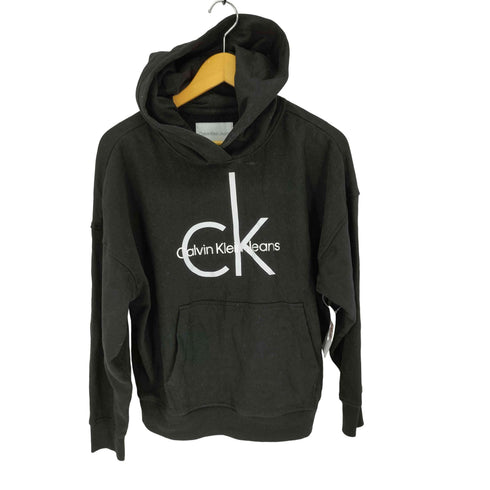 カルバンクラインジーンズ Calvin Klein Jeans クロップド パーカー 裏起毛 レディース import:S