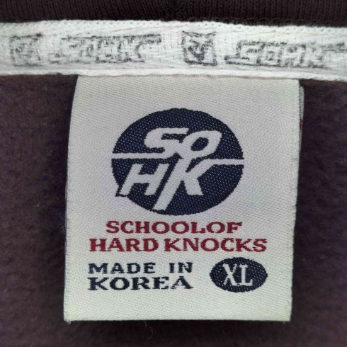 school of hard knocks 00S Y2K ロゴ刺繍 バックグラフィック プリント ジップアップパーカー メンズ import:XL