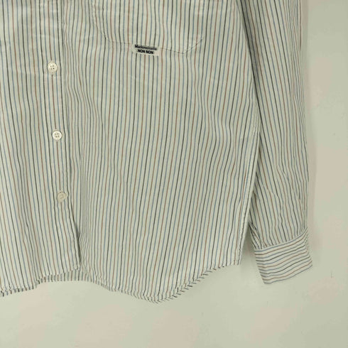 マドモアゼルノンノン mademoiselle NON NON L/S ラウンドカット クロップド ストライプ シャツ レディース JPN:M