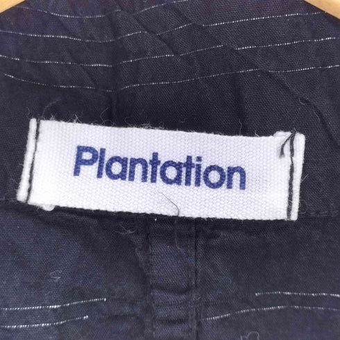 プランテーション Plantation 90-00S A-net エイ・ネット期 ギャザー ラメ ステッチ ノースリーブ 開襟 オープンカラー ブラウス レディース JPN:M