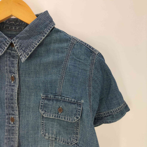 エディーバウアー Eddie Bauer インド綿 S/S シャンブレー デニム シャツ レディース import:L