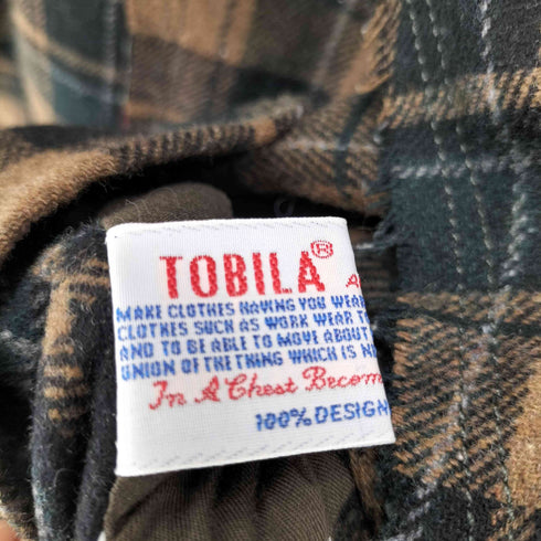 TOBILA ツイル×ウールチェック トレンチコート レディース M