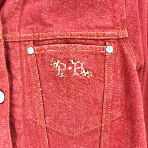 ピンクハウス PINK HOUSE ワンポイント刺繍 デニムジャケット レディース M