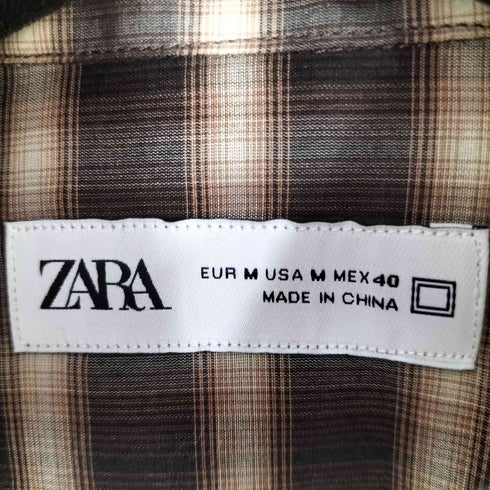 ザラ ZARA オンブレチェックシャツ メンズ M