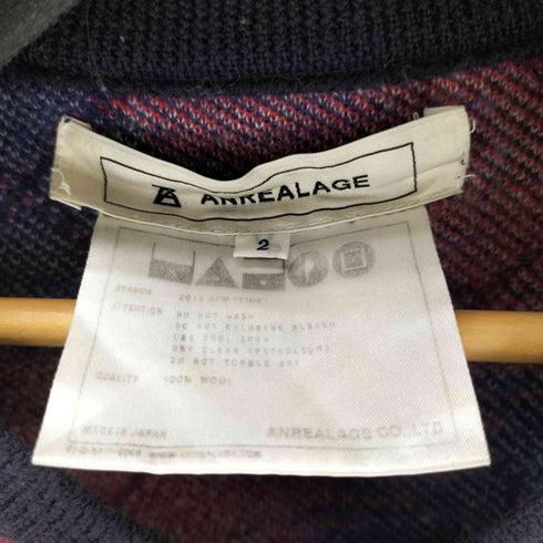 アンリアレイジ ANREALAGE ジオメトリック Vネックニットセーター レディース 2