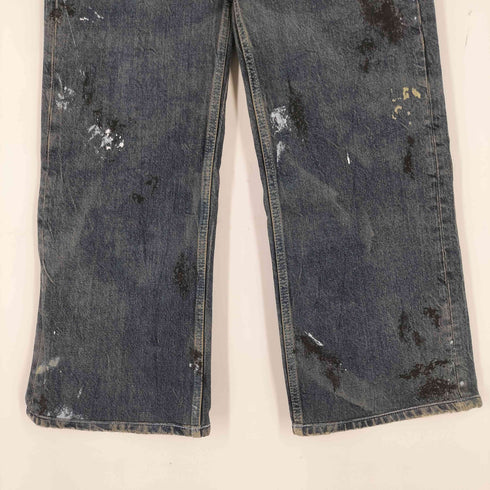 ザラ ZARA ペイント加工 BAGGY WIDE LEG デニムパンツ メンズ 32