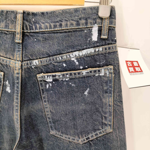 ザラ ZARA ペイント加工 BAGGY WIDE LEG デニムパンツ メンズ 32