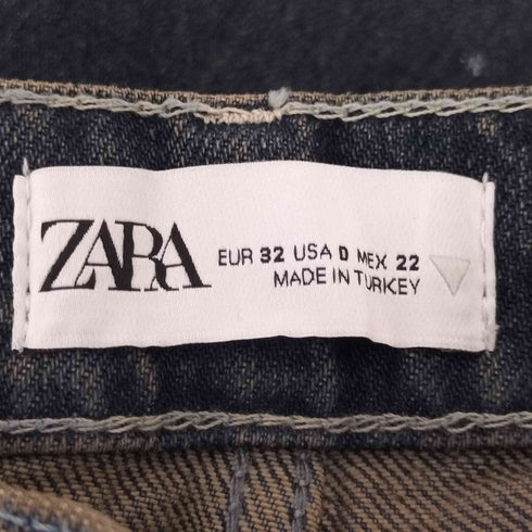 ザラ ZARA ペイント加工 BAGGY WIDE LEG デニムパンツ メンズ 32