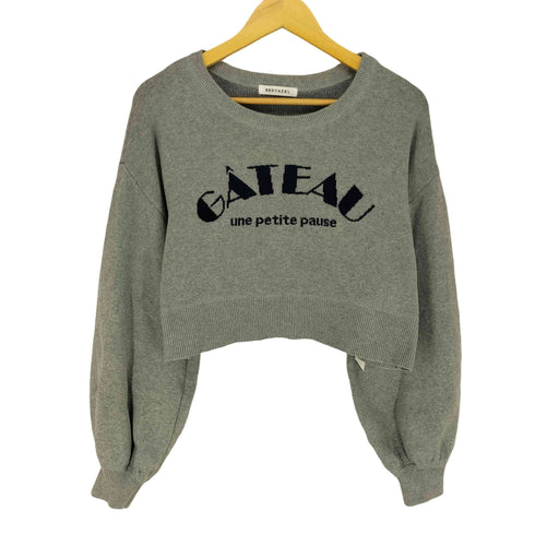 レディアゼル REDYAZEL GATEAU クロップド コットン クルーネック ニット レディース F