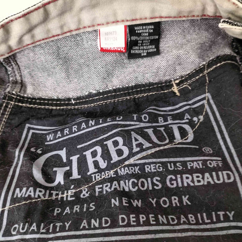 マリテフランソワジルボー MARITHE FRANCOIS GIRBAUD ダブルボタン仕様 ブラックデニムハーフパンツ メンズ 38