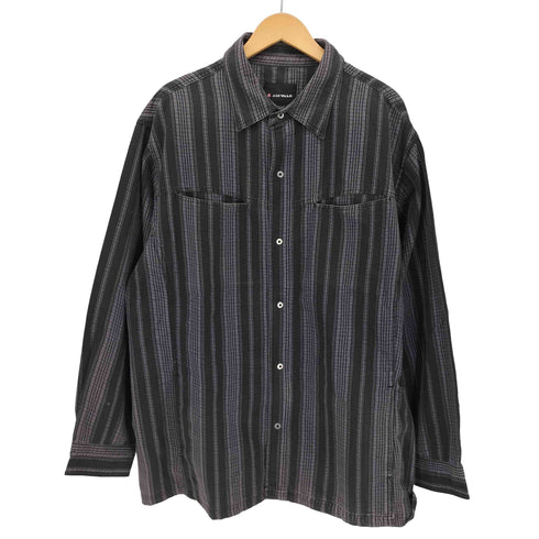 エアウォーク AIRWALK ストライプ スナップボタン L/S シャツジャケット メンズ 2L