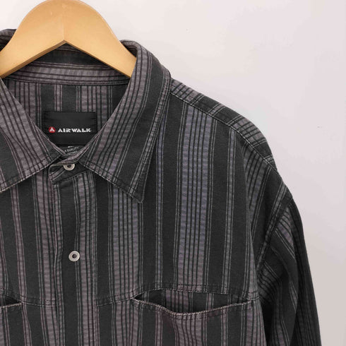 エアウォーク AIRWALK ストライプ スナップボタン L/S シャツジャケット メンズ 2L