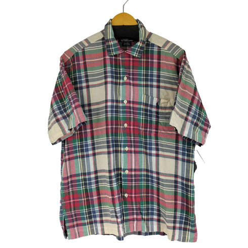 ポロバイラルフローレン Polo by RALPH LAUREN 90S スモールポニー刺繍 CALDWELL 開襟 S/S チェック柄シャツ メンズ import:L