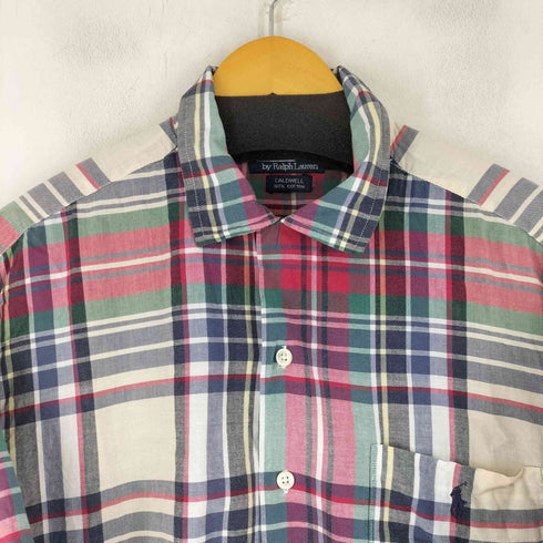 ポロバイラルフローレン Polo by RALPH LAUREN 90S スモールポニー刺繍 CALDWELL 開襟 S/S チェック柄シャツ メンズ import:L
