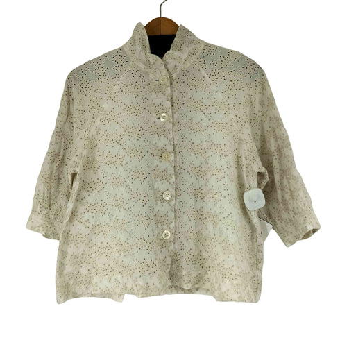 コットンハウスアヤ Cotton House Aya パンチングレースデザインシャツ レディース