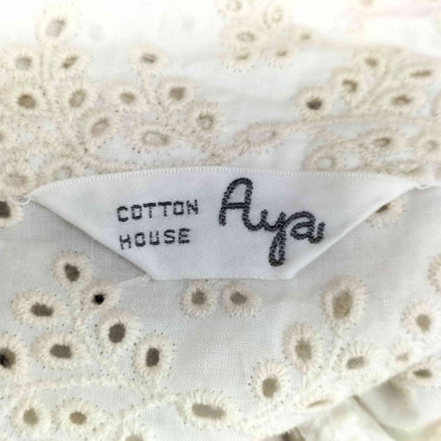 コットンハウスアヤ Cotton House Aya パンチングレースデザインシャツ レディース