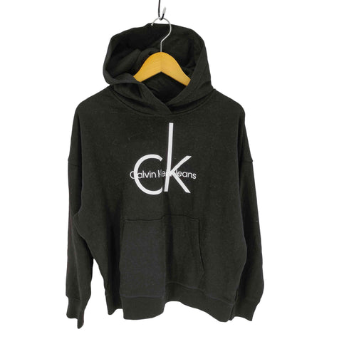 カルバンクラインジーンズ Calvin Klein Jeans クロップド パーカー 裏起毛 レディース import:M