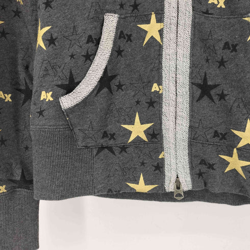 アルマーニエクスチェンジ ARMANI EXCHANGE 星柄 ロゴプリント フルジップパーカー レディース import:M