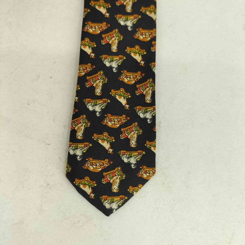サルヴァトーレフェラガモ Salvatore Ferragamo 犬 シルク ネクタイ メンズ