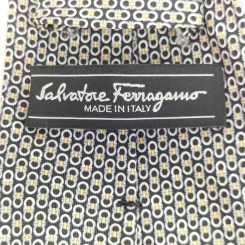サルヴァトーレフェラガモ Salvatore Ferragamo 総柄 シルク ネクタイ メンズ