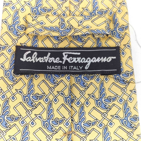 サルヴァトーレフェラガモ Salvatore Ferragamo 鳥 シルク ネクタイ メンズ